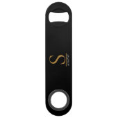Modern Black Gold Monogram Girly Elegant Script (Devant)