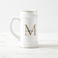 Modern Black Gold Monogram Script Name Initiaal