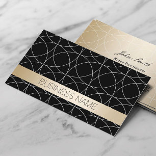 Modern Black & Gold Nurse Practitioner Visitekaartje