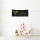 Modern Black Gold Nursing School RN Afstuderen Spandoek (Insitu)