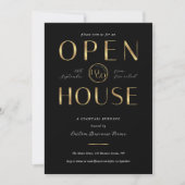 Modern Black & Gold Open House Corporate Logo Kaart (Voorkant)