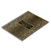 Modern Black & Gold Paisley Pattern Notitieboek (Linkerzijde)