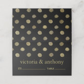 Modern Black & Gold Polka Dots Wedding (Buitenkant ongevouwen)