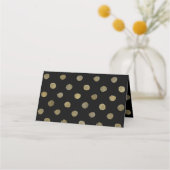 Modern Black & Gold Polka Dots Wedding (Achterkant)