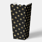Modern Black & Gold Polka Dots Wedding Bedankdoosjes (Achterkant)