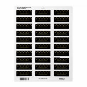 Modern Black & Gold Polka Dots Wedding Etiket (Full Sheet)