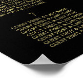 Modern Black & Gold Polka-weddenschappen Poster (Hoek)