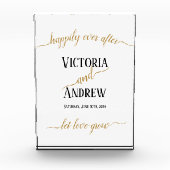 Modern Black Gold Script Minimal Wedding Fotoblokken (Voorkant)