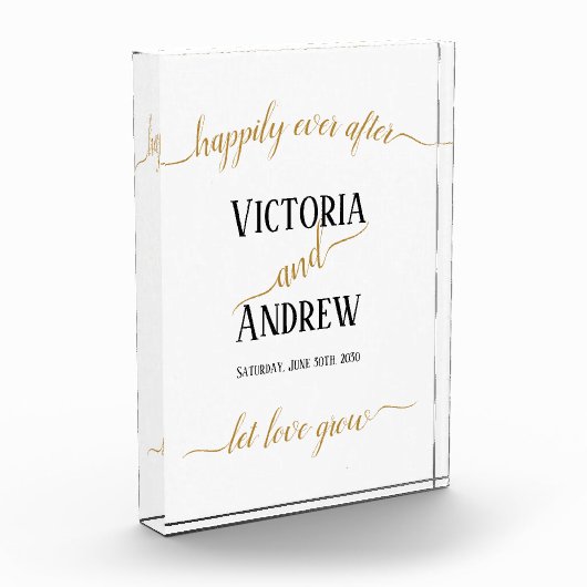 Modern Black Gold Script Minimal Wedding Fotoblokken (Links)