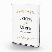 Modern Black Gold Script Minimal Wedding Fotoblokken (Rechts)