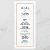 Modern Black Gold Script Minimal Wedding Menu (Voorkant)