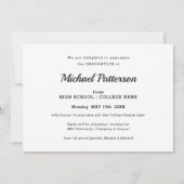 Modern Black Gold Script Photo Afstuderen Aankondiging (Achterkant)