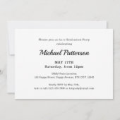 Modern Black Gold Script Photo Graduparty Kaart (Achterkant)