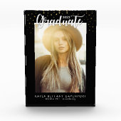 Modern Black Gold Stars Afstuderen Keepomwille Fotoblokken (Voorkant)