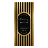 Modern Black & Gold Stripes Salon Price List Menu (Dos)