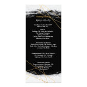Modern Black & Gold Waterverf Ge-ceremony Program Reclamekaart (Voorkant)