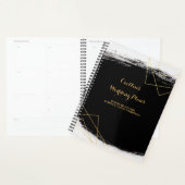 Modern Black & Gold Waterverf Geo Wedding-planner Planner (Display)