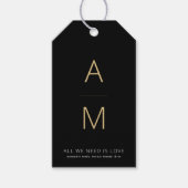 Modern Black + Gold Wedding Favor Cadeaulabel (Voorkant)