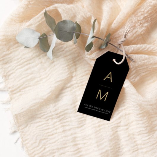 Modern Black + Gold Wedding Favor Cadeaulabel