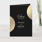 Modern Black Gold Wedding Order of Service Programma (Voorkant)