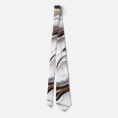 Modern Black Gold White Marble Mannen Stropdas (Achterkant)