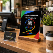 Modern Black Google Review QR Code Acryl Bord
