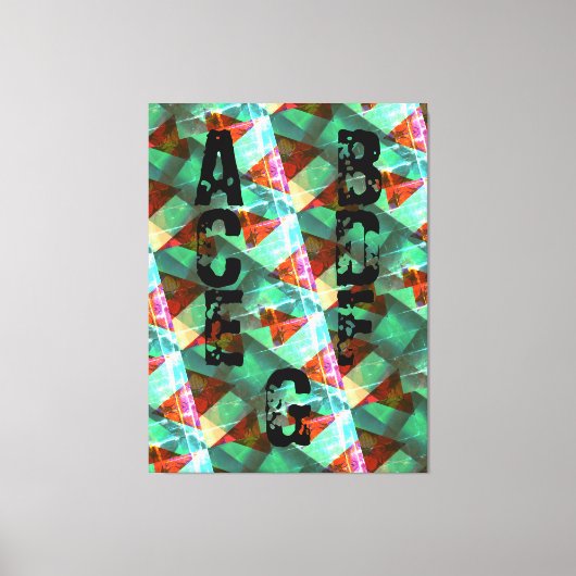 Modern - BLACK-GREEN-YELLOW-Zeer mooi Canvas afdru Afdruk (Voorkant)