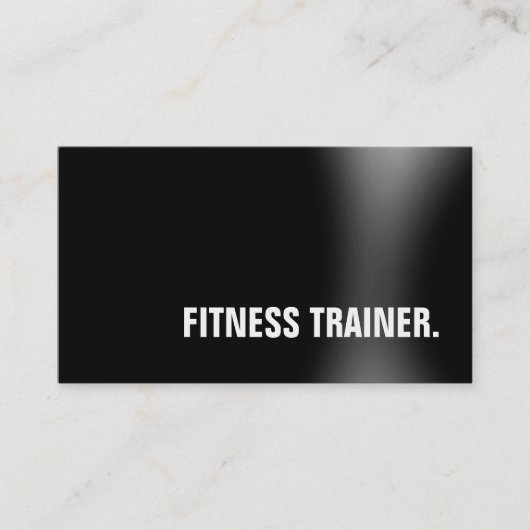 Modern Black Grey Fitness Trainer Visitekaartje (Voorkant)