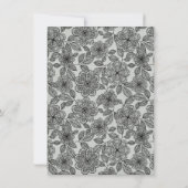 Modern Black Grey floral Bride Vrijgezellenfeest Kaart (Achterkant)