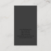 Modern Black Grey Monogram Visitekaartje (Achterkant)