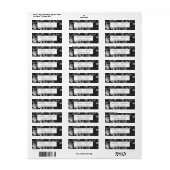 Modern Black Grey Silver Glitter Marble Etiket (Full Sheet)