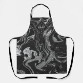 Modern Black Grey Silver Glitter Marble Monogram Schort (Voorkant)