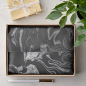 Modern Black Grey Silver Glitter Marble Tissuepapier (Geschenk)