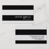 Modern Black Grey Stripe Pattern Visitekaartje (Voorkant / Achterkant)
