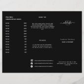 Modern Black Hair Salon Price List Service Menu (Devant)