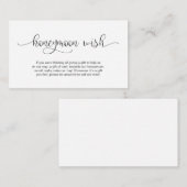 Modern Black Hand Lettered design, Honeymoon Wish Informatiekaartje (Voorkant / Achterkant)
