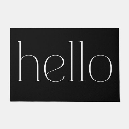Modern Black Hand Scripting Hallo Welkom Deurmat (Voorkant)