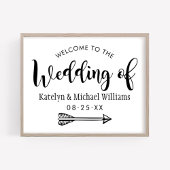 Modern Black Handwrited Script Weduwen Welkom Poster