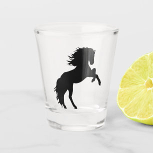 Modern Black Horse Silhouette Shot Glas