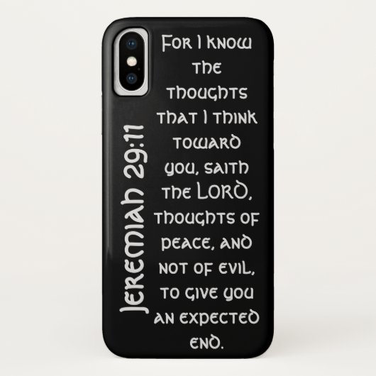 Modern Black Jeremiah 29:11 Bijbelversie Case-Mate iPhone Case (Achterkant)