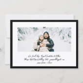 Modern Black Little Bow Photo Save This Day Save The Date (Achterkant)