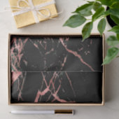 Modern Black Marble Roos Gold Glitter Wedding Tissuepapier (Geschenk)