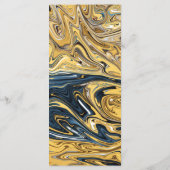 Modern Black Melted Gold Stylish Abstract Wedding Menu (Achterkant)