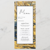 Modern Black Melted Gold Stylish Abstract Wedding Menu (Voorkant)