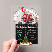 Modern Black Merry Christmas Photo Graffiti Party Acryl Uitnodigingen (Insitu (Draagbaar))