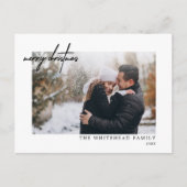 Modern Black Merry kerstcadeau wit Briefkaart (Voorkant)