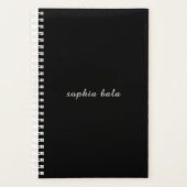 Modern Black Monogram Name Design Planner (Voorkant)