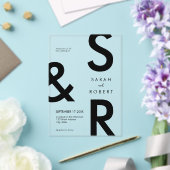 Modern Black Monogram Wedding Acryl Uitnodigingen (Insitu (Huwelijk))