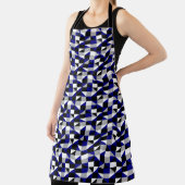 Modern Black Navy Blue Geometric Pattern Schort (Insitu)