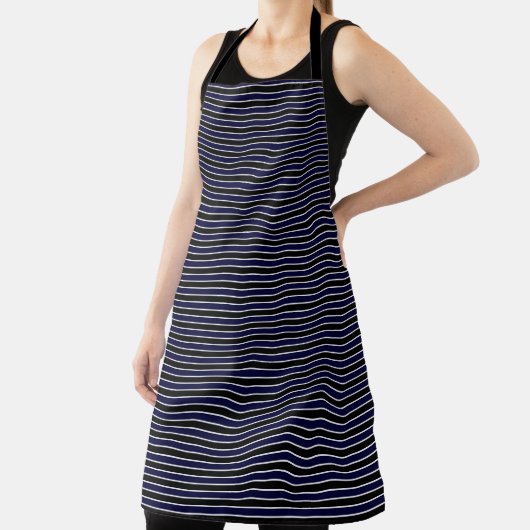 Modern Black Navy Blue Striped Pattern Schort (Insitu)